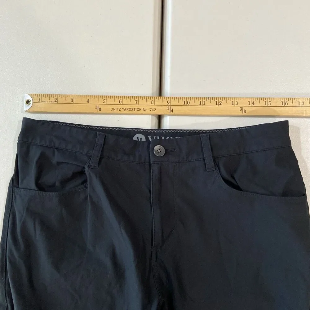 Vuori Meta Pant Mens 33 x 27 Black  5-Pocket Chino V430, Athletic Slim Fit